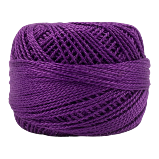 Eleganza 8wt Solid Perle Cotton Ball - Palatinate Purple for embroidery, stitching and decorative needlework