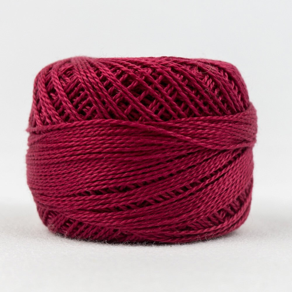 Eleganza 8wt Solid Perle Cotton Ball - CHRISTMAS RED for embroidery, stitching and decorative needlework