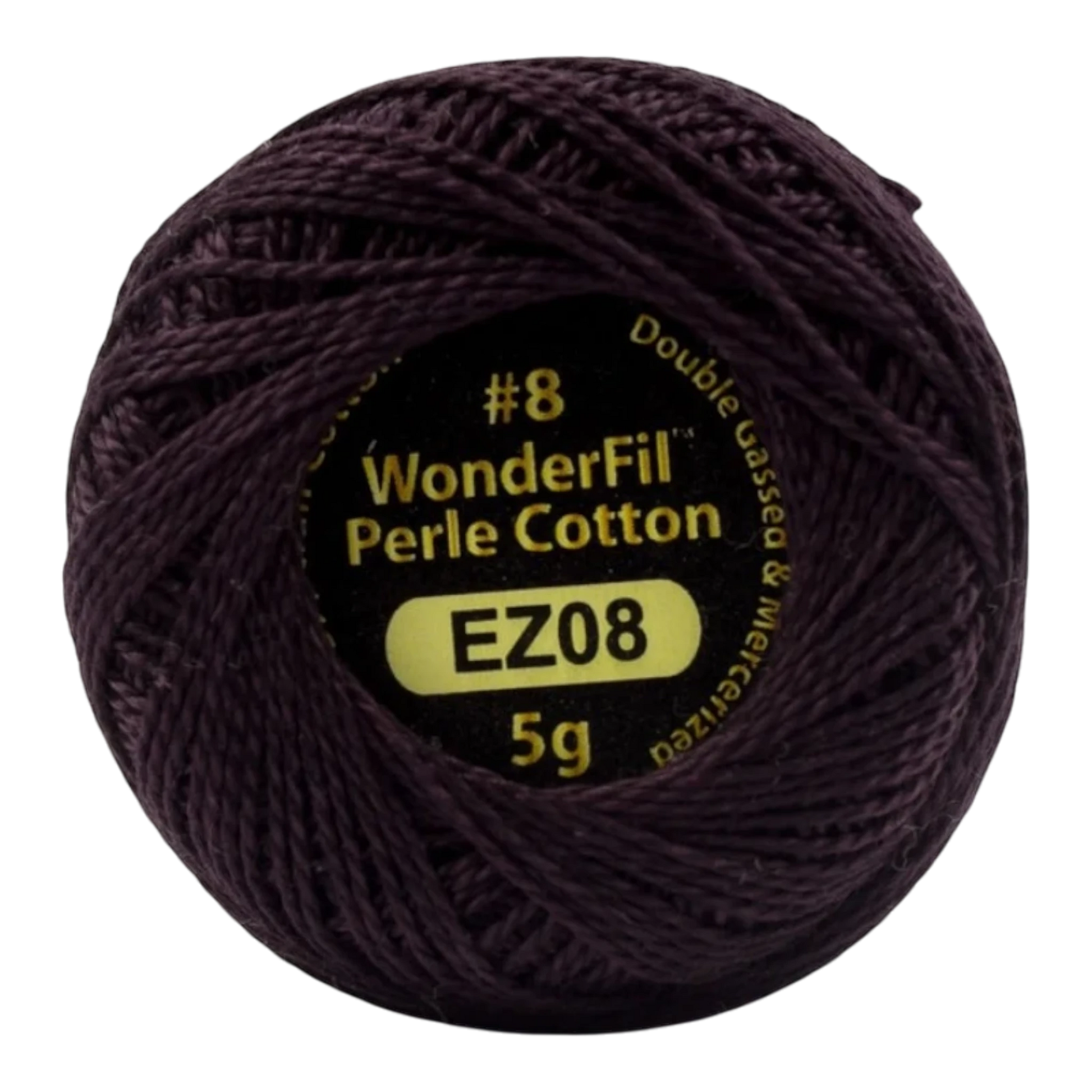 Eleganza 8wt Solid Perle Cotton Ball - BLACK BERRY for embroidery, stitching and decorative needlework