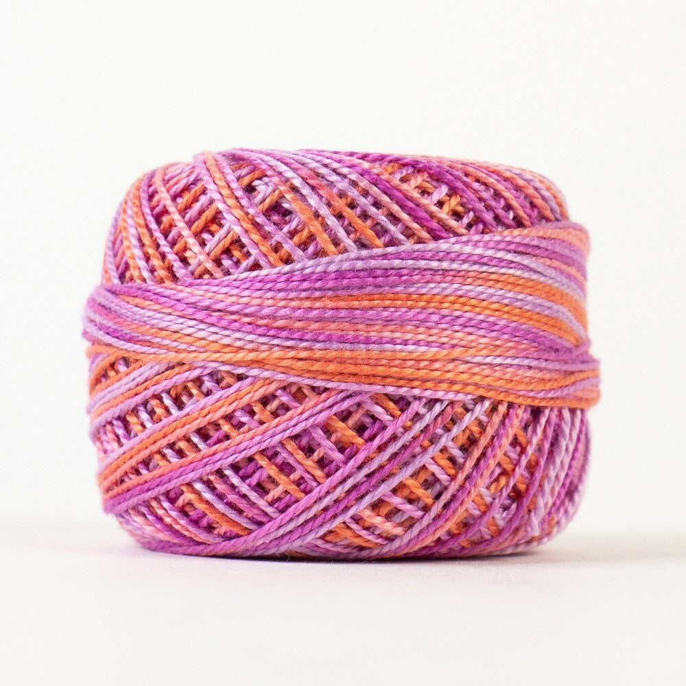 Eleganza 8wt Variegated Perle Cotton Ball - FRENCH MACARON for embroidery, stitching and decorative needlework