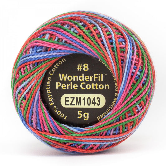 Eleganza 8wt Variegated Perle Cotton Ball - SUGAR RUSH for embroidery, stitching and decorative needlework