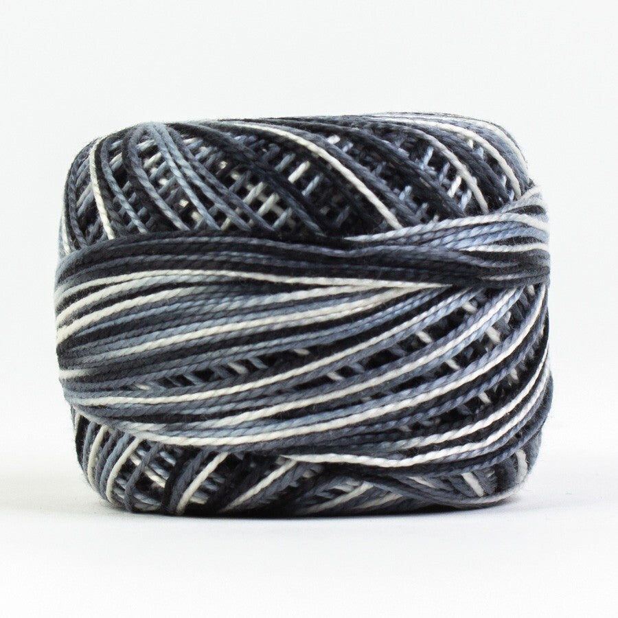 Eleganza 8wt Variegated Perle Cotton Ball-OVERCAST for embroidery, stitching and decorative needlework