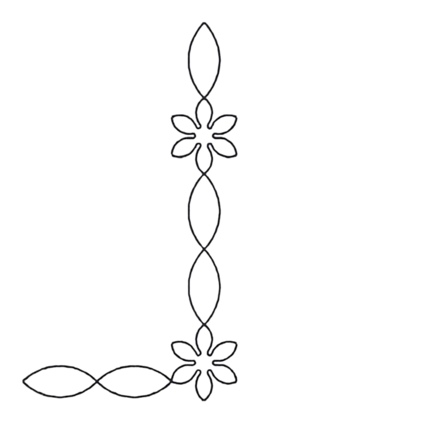 Quilt Stencil Starflower Chain Border & Corner for precise cutting, marking and patchwork