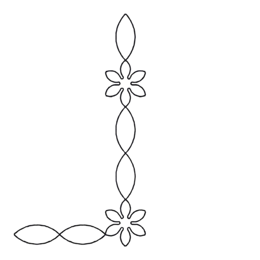 Quilt Stencil Starflower Chain Border & Corner for precise cutting, marking and patchwork