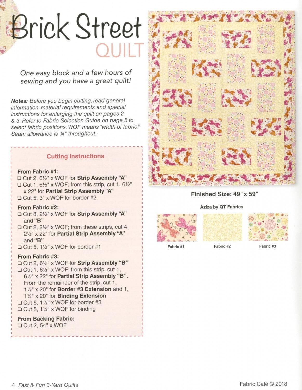3-Yard Quilts - Fast & Fun Book , quilting and craft projects