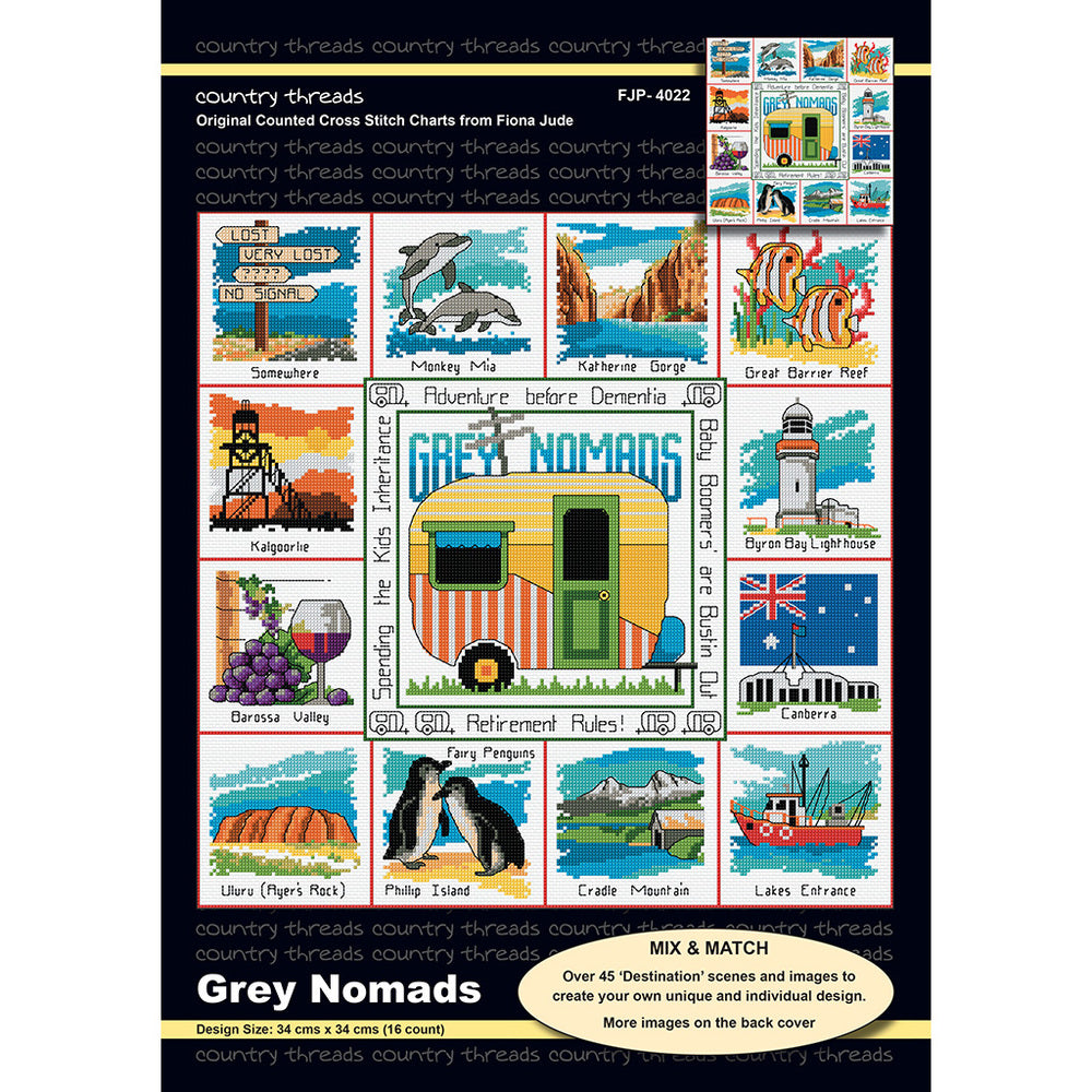 Grey Nomads Cross Stitch Pattern , quilting and craft projects