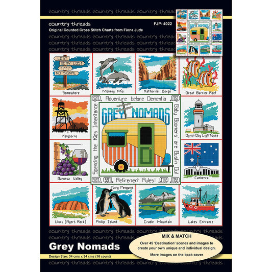 Grey Nomads Cross Stitch Pattern , quilting and craft projects