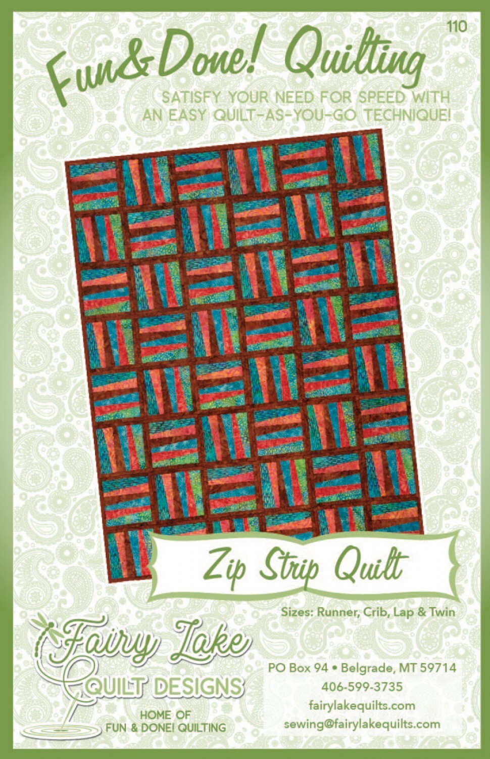 Fun & Done! Quilting Pattern - ZIP STRIP for bag making and sewing projects
