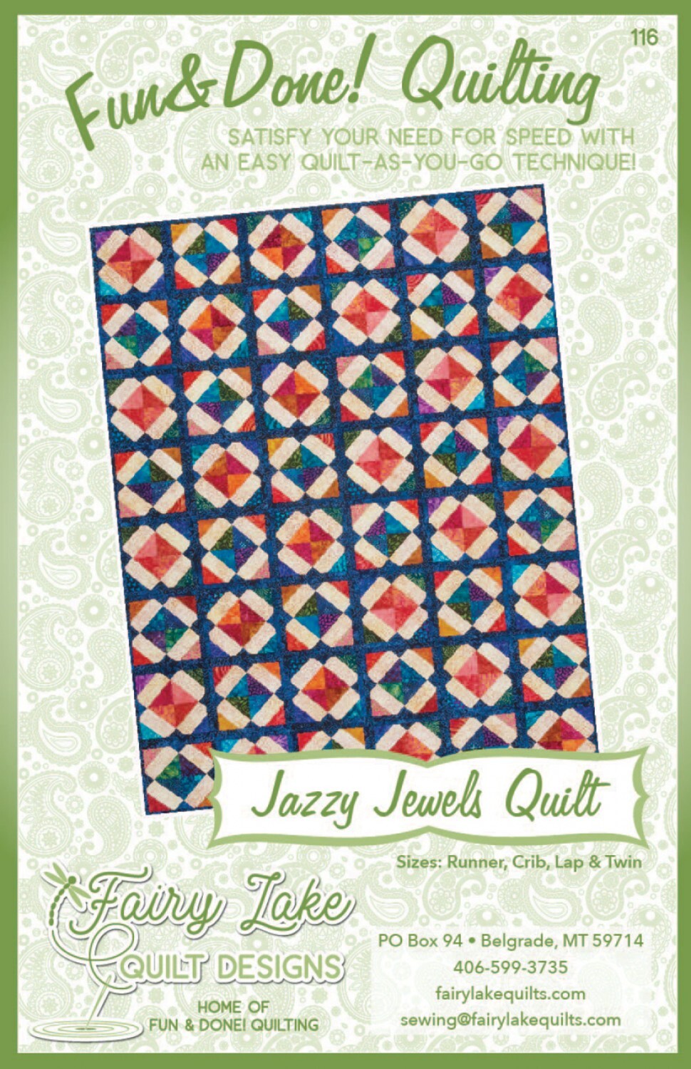 Fun & Done! Quilting Pattern - JAZZY JEWELS , quilting and craft projects