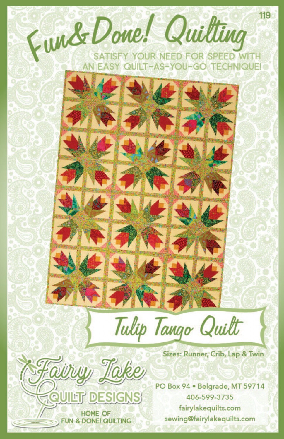 Fun & Done! Quilting Pattern - TULIP TANGO , quilting and craft projects