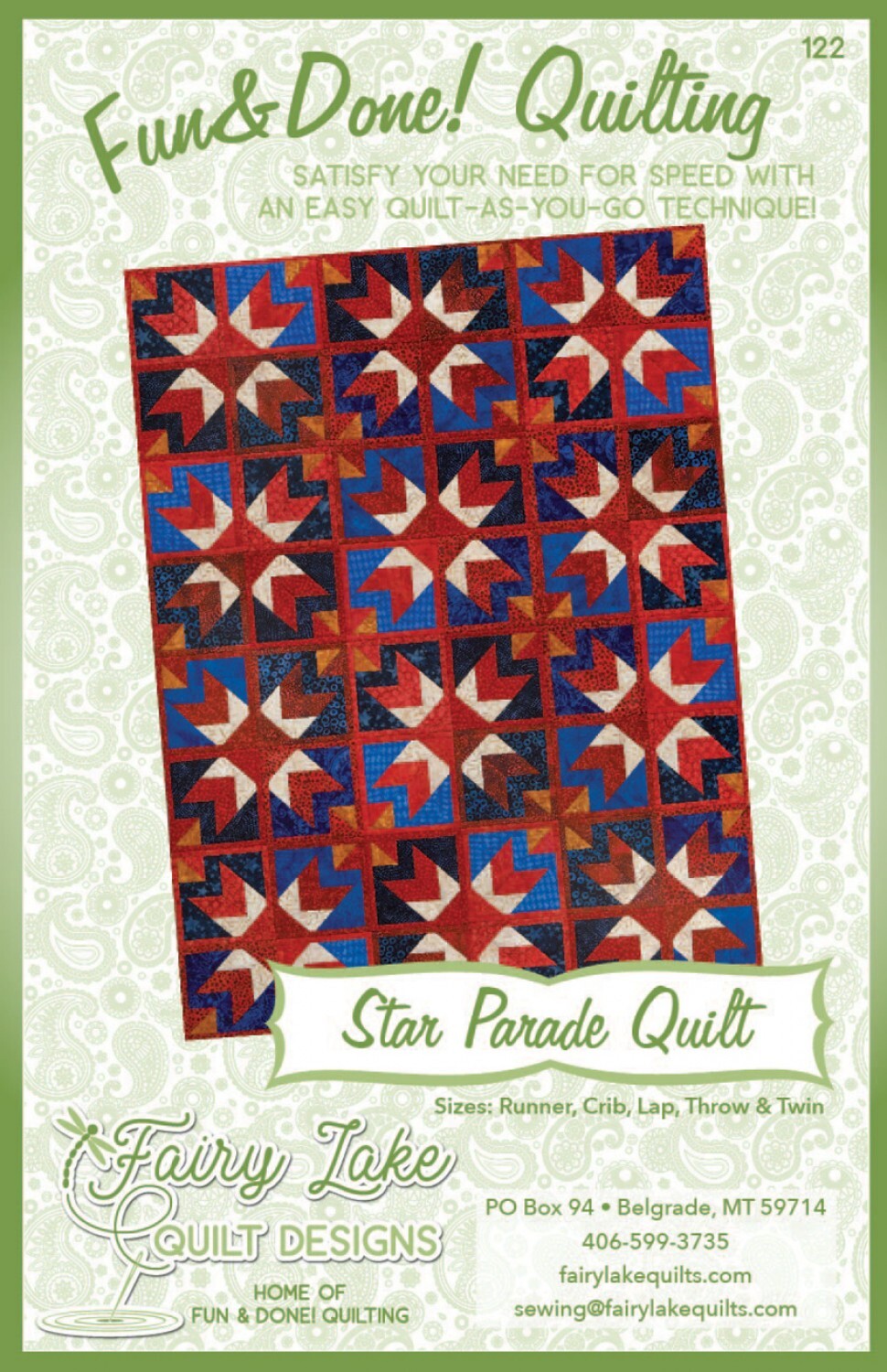 Fun & Done! Quilting Pattern - STAR PARADE , quilting and craft projects