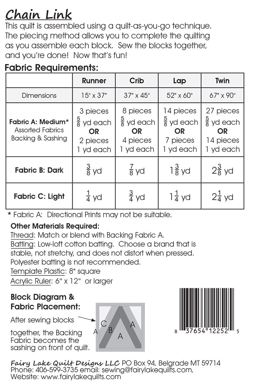 Fun & Done! Quilting Pattern - CHAIN LINK , quilting and craft projects