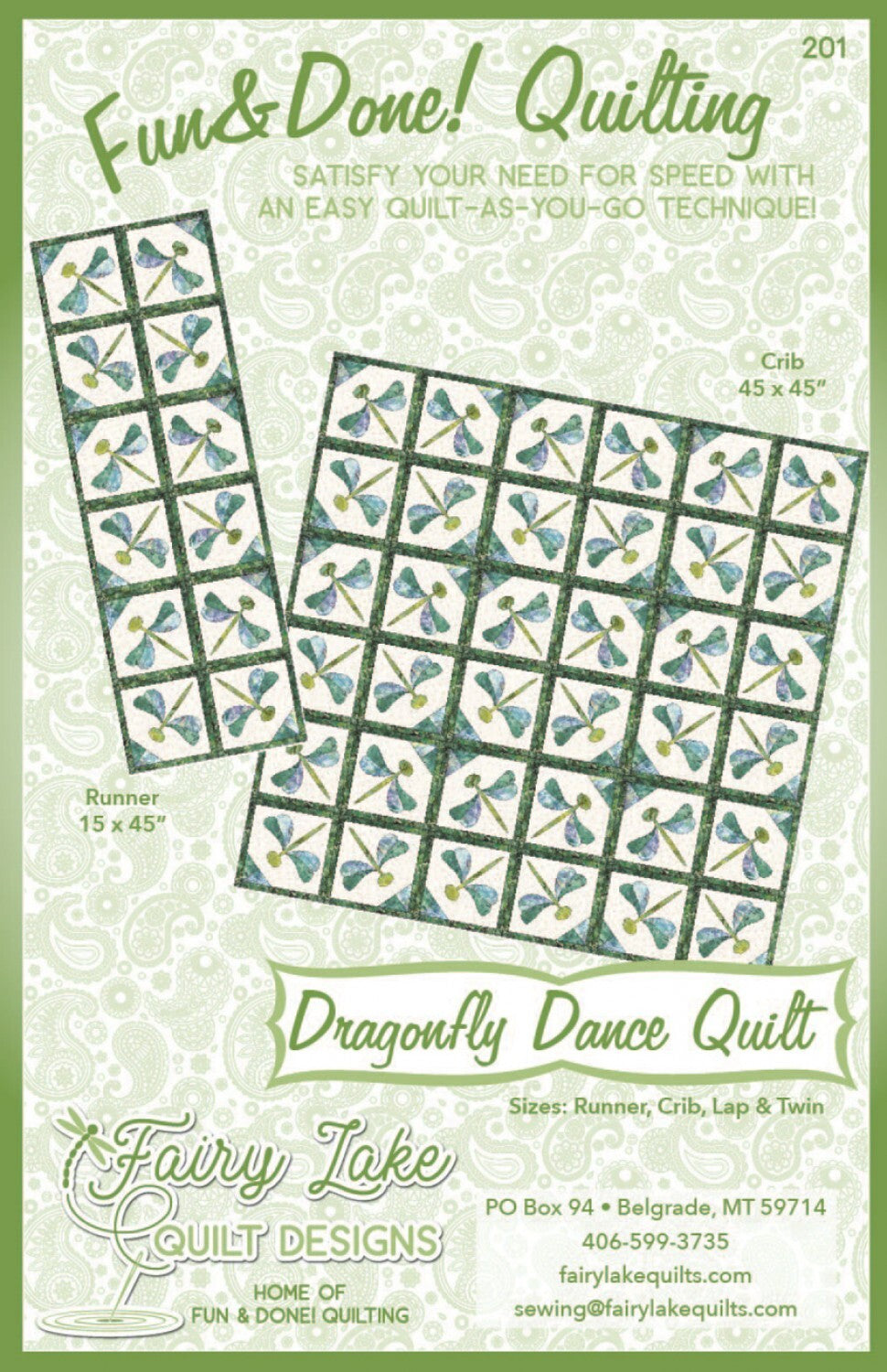 Fun & Done! Quilting Pattern - DRAGONFLY DANCE , quilting and craft projects