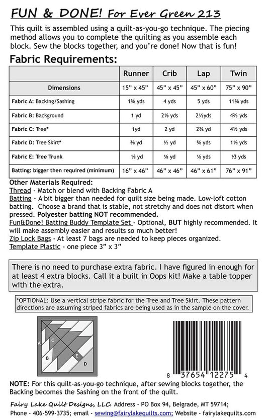 Fun & Done! Quilting Pattern - FOR EVER GREEN , quilting and craft projects