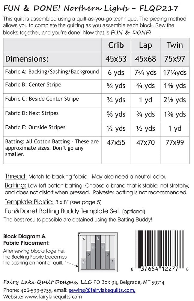 Fun & Done! Quilting Pattern - NORTHERN LIGHTS , quilting and craft projects