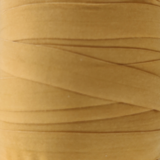 Fold Over Elastic 20 mm Matte - Dark Mustard for garments, sewing and bag making projects