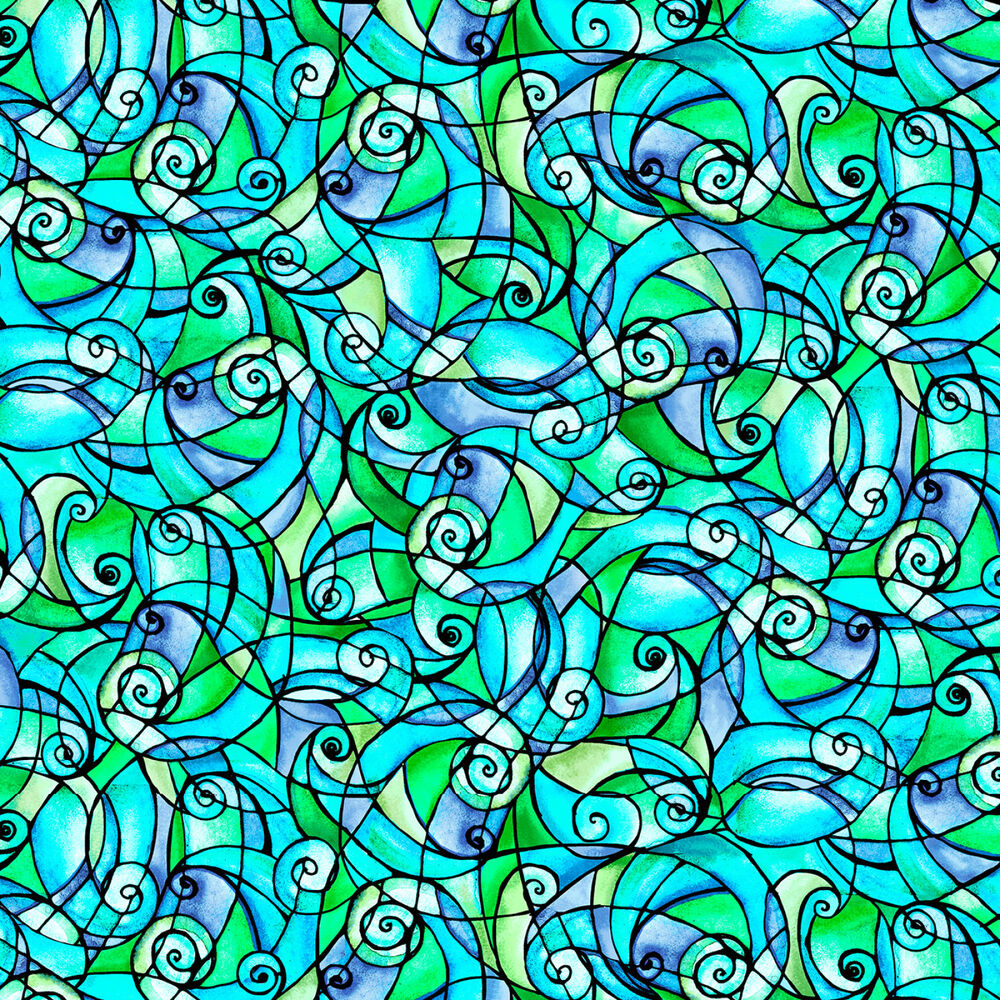 Flower To The Sun Stained Glass Swirls