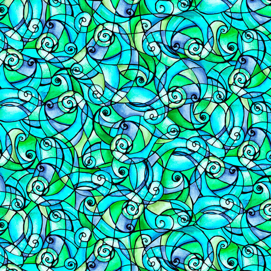 Flower To The Sun Stained Glass Swirls