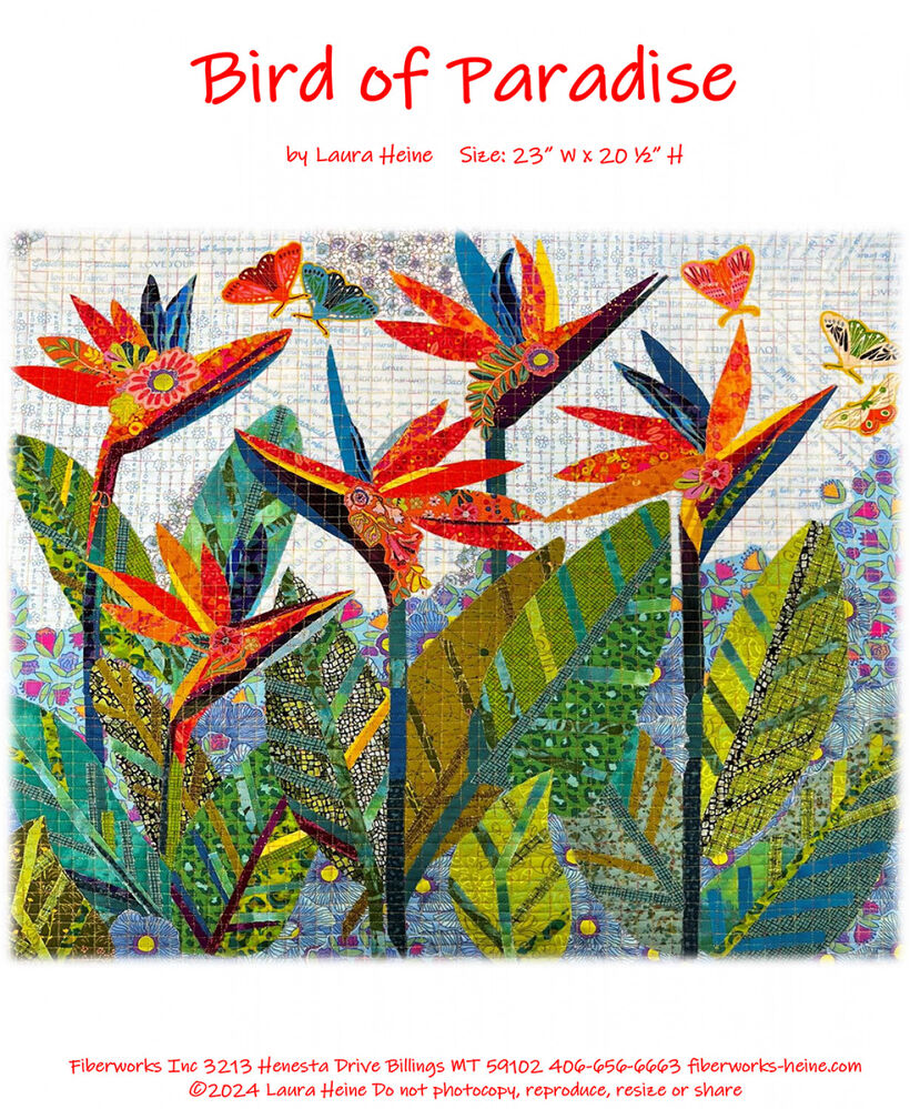 Bird of Paradise Collage Pattern by Laura Heine , quilting and craft projects