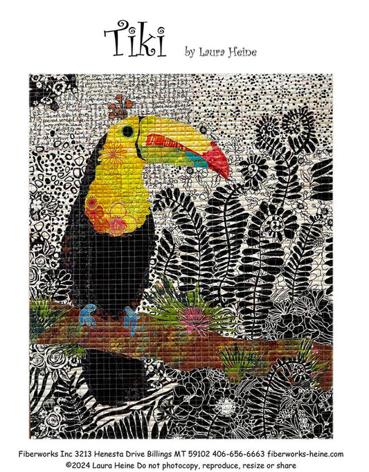 Tiki Toucan Collage Pattern by Laura Heine , quilting and craft projects