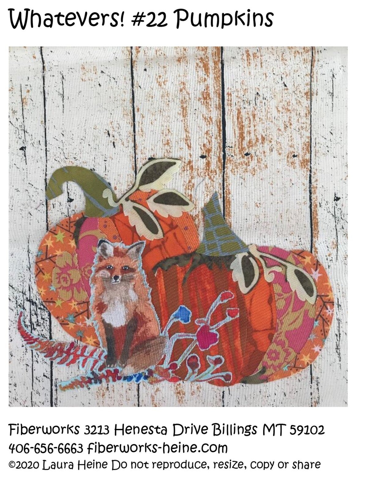 Laura Heine WHATEVERS! 22 Pumpkins Collage Pattern , quilting and craft projects