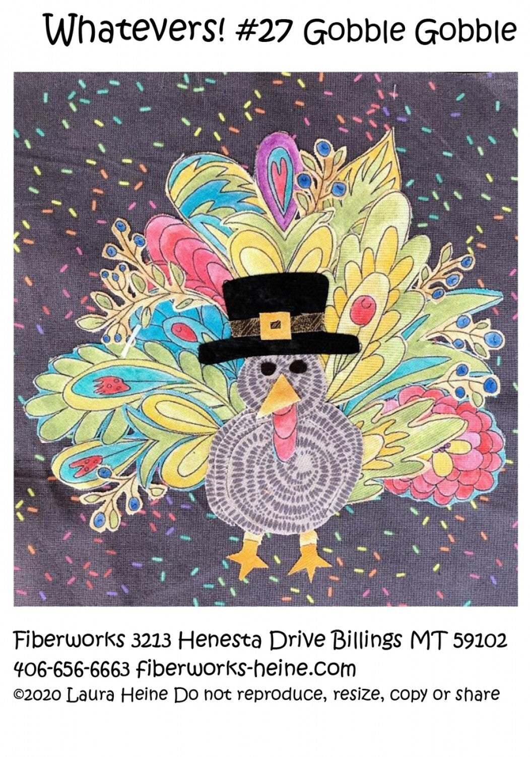 Laura Heine WHATEVERS! 27 Gobble Gobble Collage Pattern , quilting and craft projects