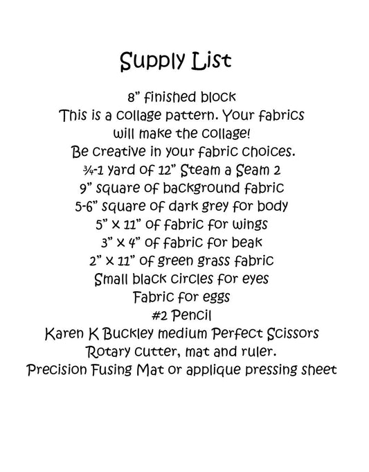 Laura Heine WHATEVERS! 40 Pterodactyl Collage Pattern , quilting and craft projects