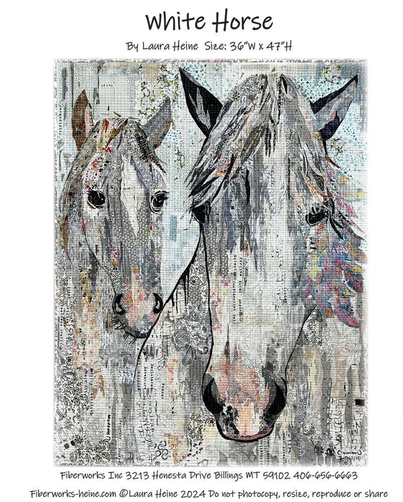White Horse Collage Quilt Pattern - Laura Heine , quilting and craft projects