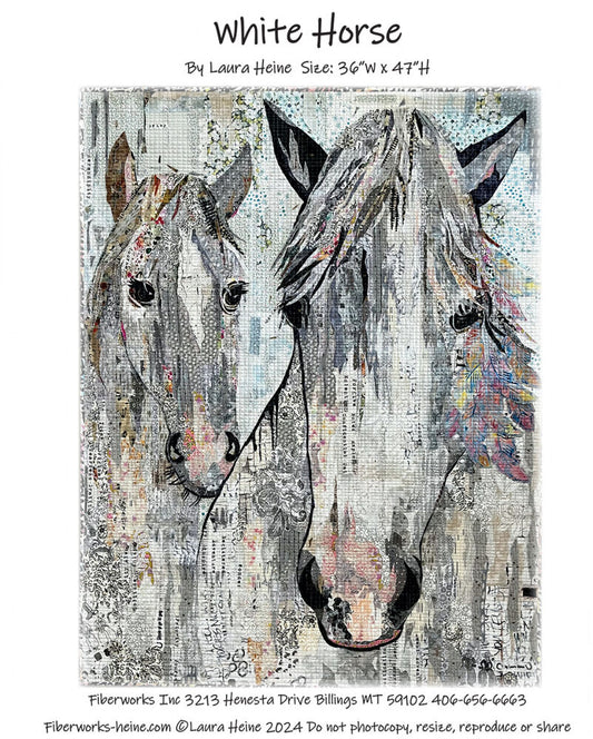 White Horse Collage Quilt Pattern - Laura Heine , quilting and craft projects