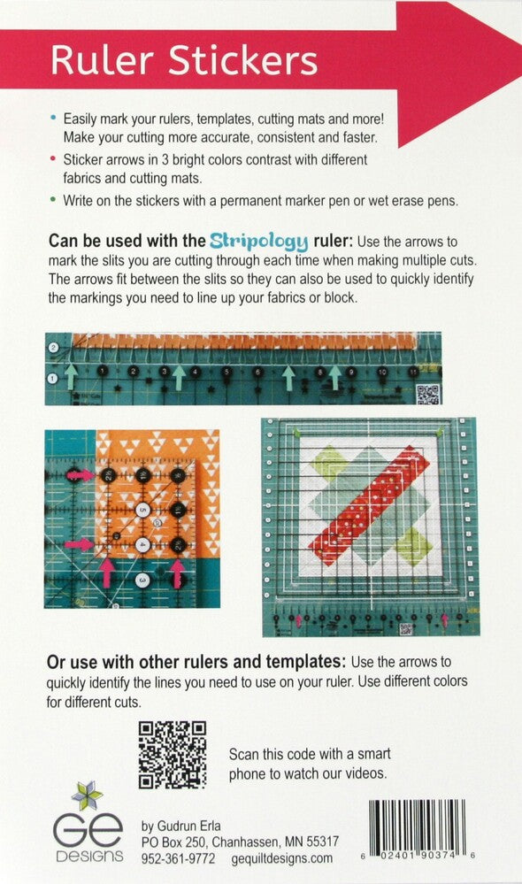 Geasy Ruler Stickers - 192 stickers for precise cutting, marking and patchwork