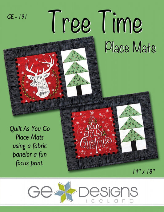 Tree Time Quilt as you Go Place Mats Pattern , quilting and craft projects