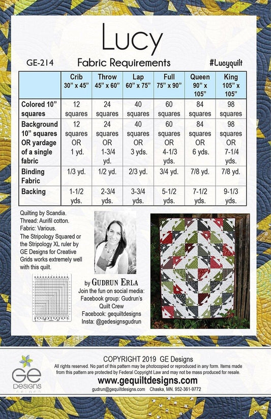 Gudrun Erla - Lucy Quilt Pattern , quilting and craft projects