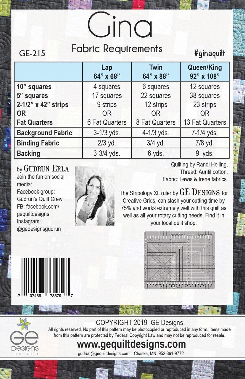 Gudrun Erla - Gina Quilt Pattern , quilting and craft projects