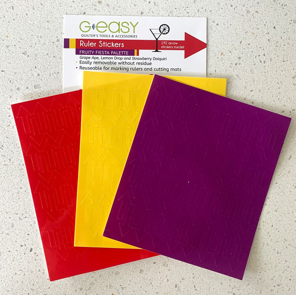 GEasy Ruler Stickers - 192 stickers Fruity Fiesta Palette for precise cutting, marking and patchwork