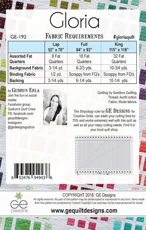 Gudrun Erla - Gloria Fat Quarter Quilt Pattern for patchwork, quilting and sewing