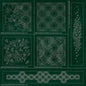Sashiko Australia Geometric Floral Collection - 6 Designs GREEN , piecing and stitching
