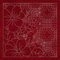 Sashiko Blossoms Geometric - Cherry Red , piecing and stitching