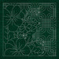 Sashiko Blossoms Geometric - GREEN , piecing and stitching