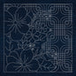 Sashiko Blossoms Geometric - Indigo , piecing and stitching