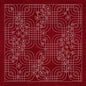 Sashiko Floral Geometric CHERRY RED , piecing and stitching