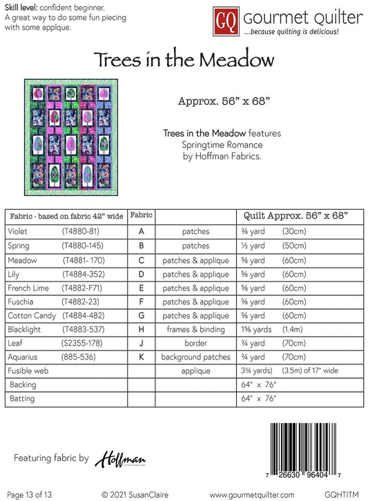 Trees in the Meadow Quilt Pattern , quilting and craft projects