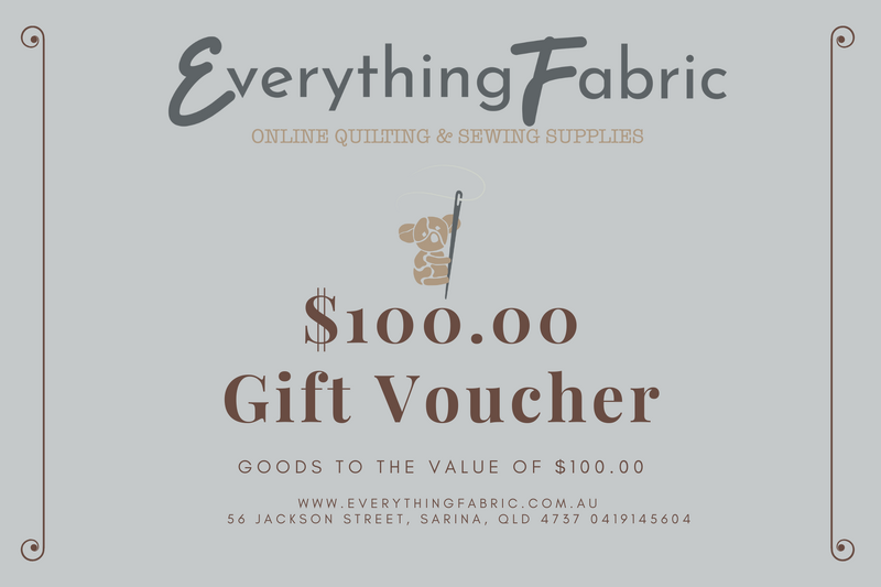 Everything Fabric Gift Certificate $100.00 for patchwork, quilting and sewing