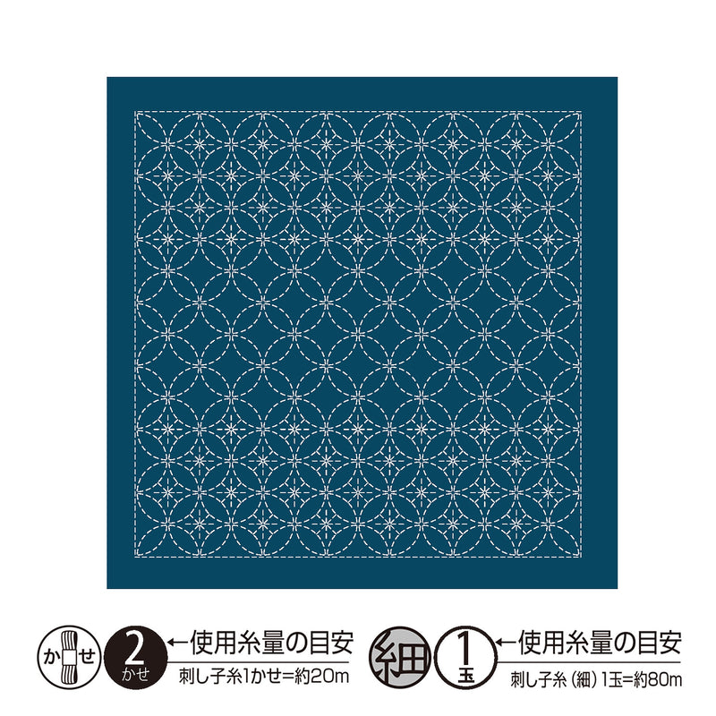Hana Fukin Sashiko Sampler - Shippoutsunagi , piecing and stitching