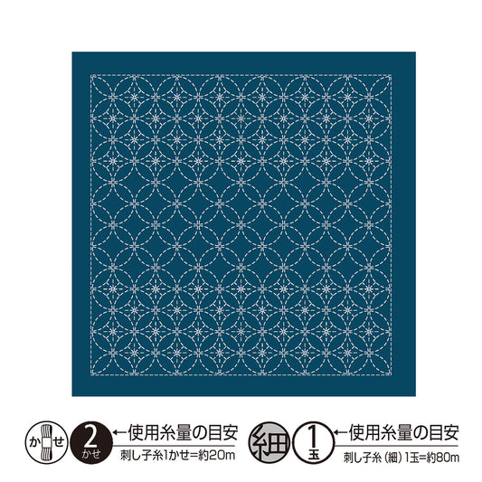 Hana Fukin Sashiko Sampler - Shippoutsunagi , piecing and stitching
