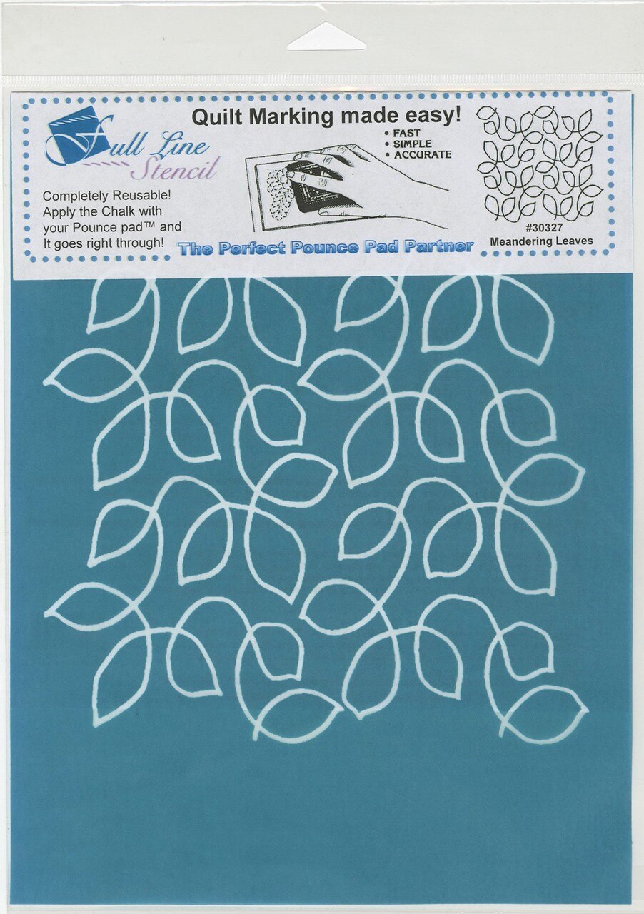 Full Line Stencil Meandering Leaves Background for precise cutting, marking and patchwork