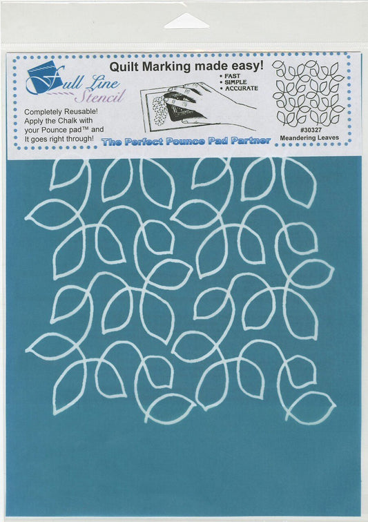 Full Line Stencil Meandering Leaves Background for precise cutting, marking and patchwork