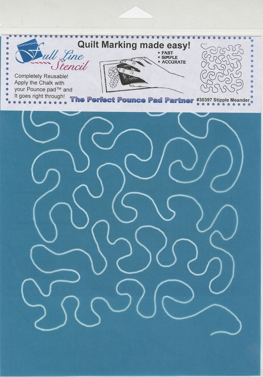 Full Line Stencil Stipple Meander Background for precise cutting, marking and patchwork