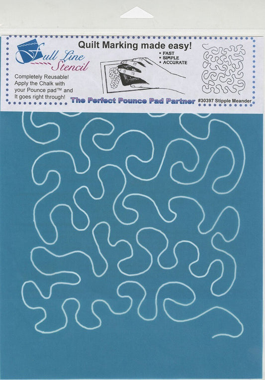 Full Line Stencil Stipple Meander Background for precise cutting, marking and patchwork