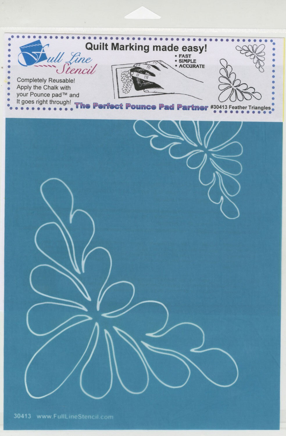 Full Line Stencil Feather Triangles for precise cutting, marking and patchwork