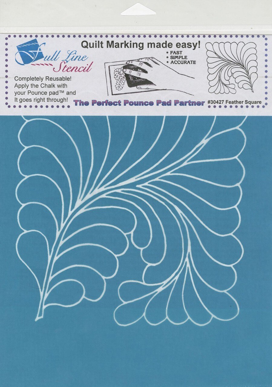 Full Line Stencil Feather Square for precise cutting, marking and patchwork